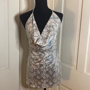 Halter Top Shiny Snakeskin Dress